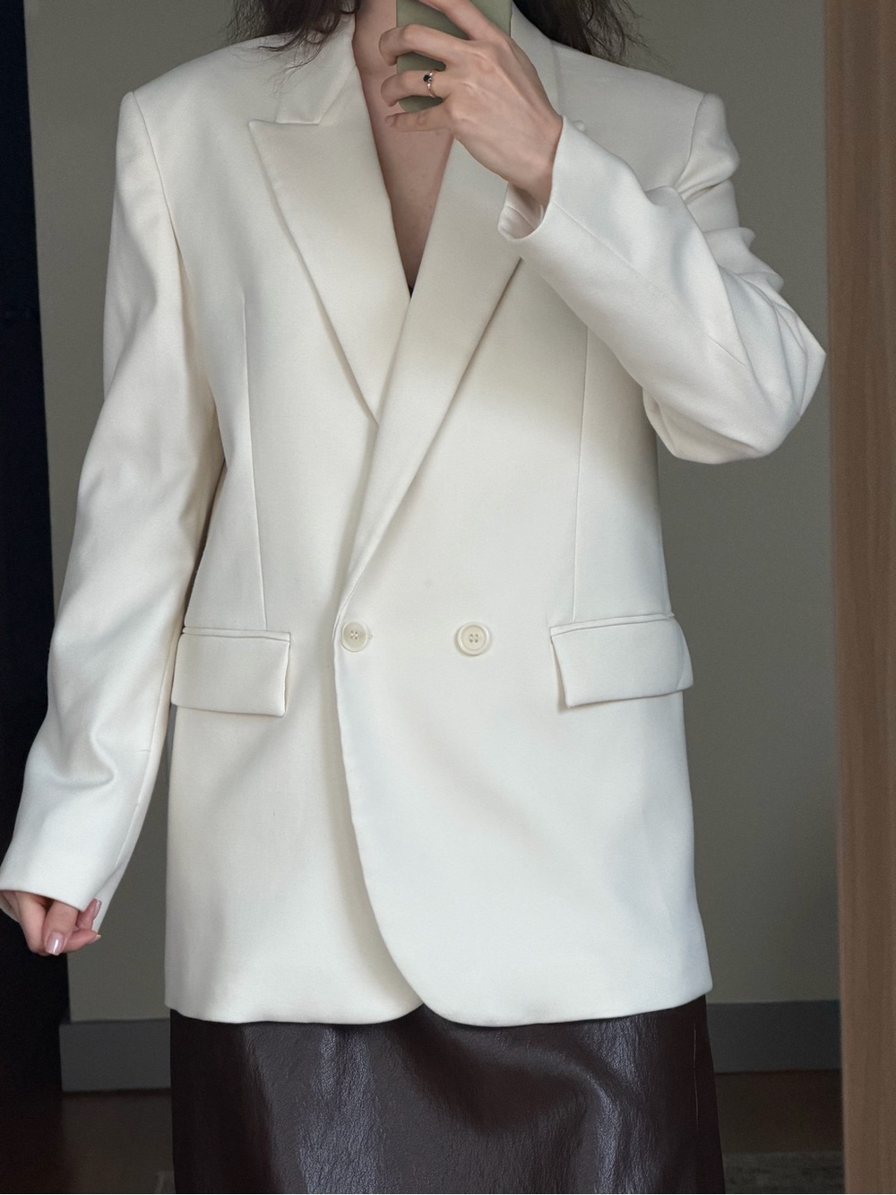 Womens Cream Double-Breasted Blazer Jacket never worn!